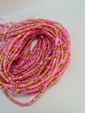 Pink and Gold Tie On Waist