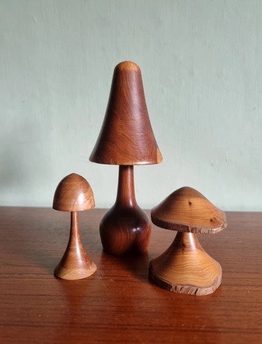 Vintage wooden toadstool - 3,