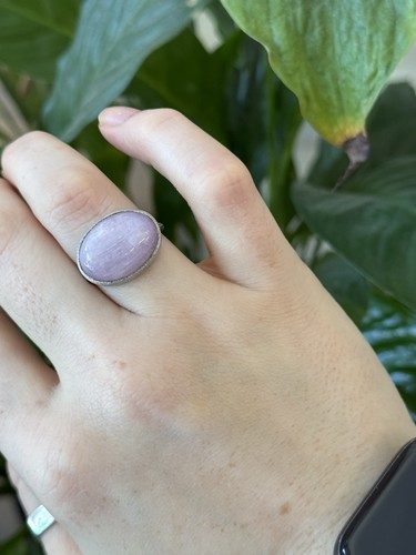 Kunzite ring sterling - kunzite, silver
