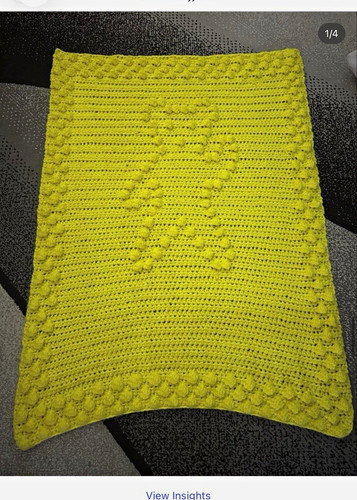 Yellow crochet baby blanket - baby,
