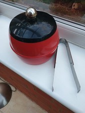 Vintage Ice Bucket And Ice Tongs