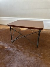 Early Generation Herman Miller Eames Wire Base Low Table Rod LTR Walnut