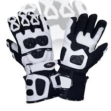 Polar Force Leather Waterproof Thermal Winter Motorcycle Motorbike Gloves White