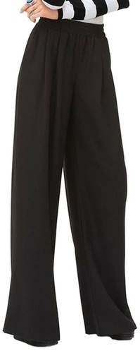 Plain black stretch palazzo - black,