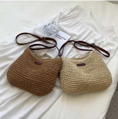 Summer straw crossbody bag - summer,