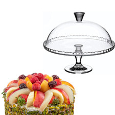Glass Cake Stand with Dome Lid