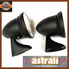 Pair Black OE Adjustable Car Door Bullet Torpedo Mirrors Fits Classic Mini