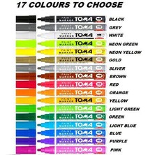 PERMANENT CAR TYRE TIRE METAL PAINT PEN OIL BASED MARKER WATERPROOF 17 COLOURS