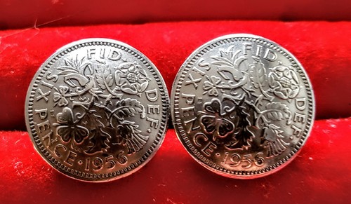 Birth year sixpence - year, cufflinks