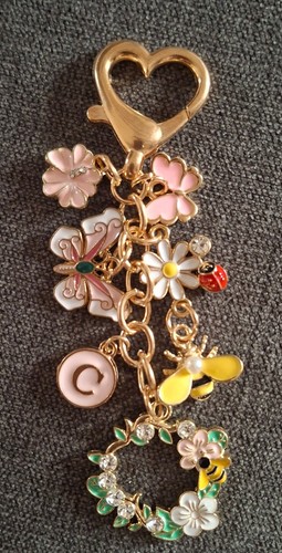 Bee butterfly pink enamel - bee,