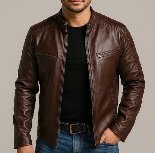Mens cafe racer biker - biker, real