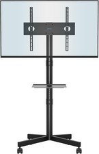 Mobile TV Stand on Wheels, 23-60" TVs, Height Adjustable