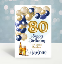 Mens 80th Birthday Card Personalised Husband Dad Friend Brother Grandad Uncle