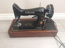 Vtg Singer 99K Hand Crank Electric Sewing Machine Cased - missing sewing plate