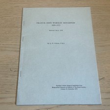 Q H Gibson FRANCIS JOHN WORSLEY ROUGHTON pb 1973 Royal Society