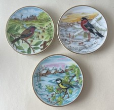 3 Mini Alfretto Porcelain Wild Bird Plates