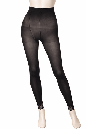 Ladies black sheer footless - sheer,