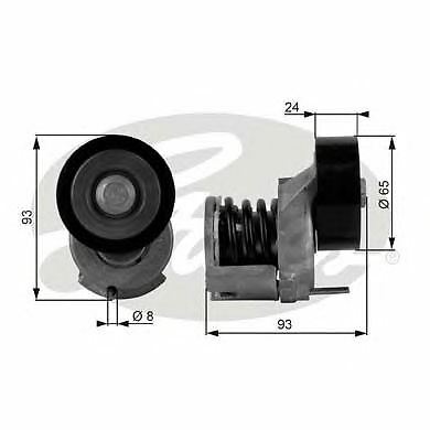 Ribbed belt tensioner - v-ribbed, pulley