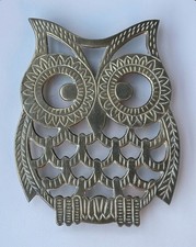 Vintage Solid Brass Owl Stand