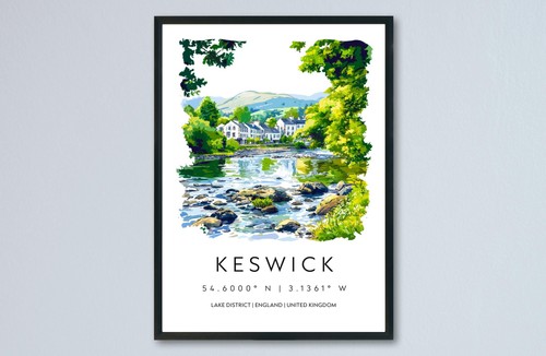 Keswick watercolor poster - keswick,