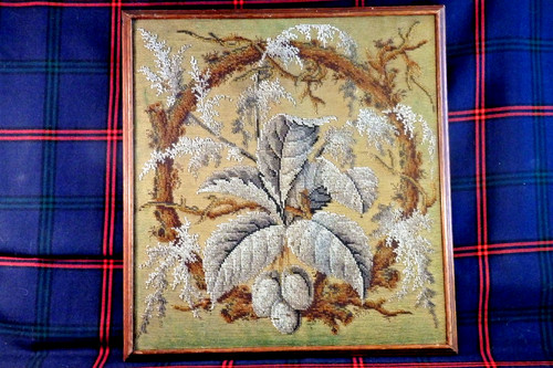 Antique beadwork floral - beadwork,