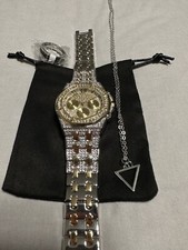 Mens Designer Bling Watch Luxury Silver Gold Diamond Iced Ice Out + Free Extras
