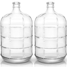 2 Pcs Round Glass Carboy Clear