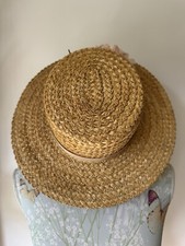 #Rare #Vintage #80s Graham Smith for KANGOL Ladies Straw Hat Boater Regatta 