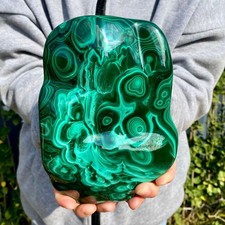 5.11LB Natural glossy Malachite transparent cluster rough mineral sample