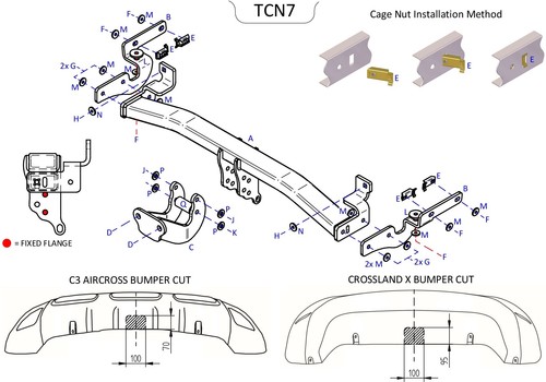 Towtrust fixed flange towbar - towtrust,