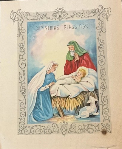 Vtg christmas card mary - card,