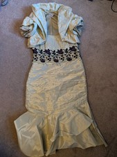 Mireia Bisbe Pale Green Mother Of The Bride Dress Bolero Jacket UK 10