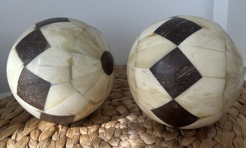 Pair vintage bone coconut - bone,