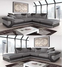 Grey Jumbo Cord Corner Sofa