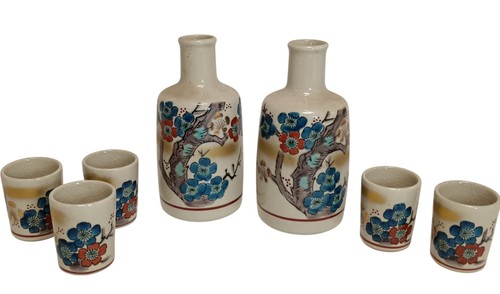 Japanese sake set hand painted - japanese,