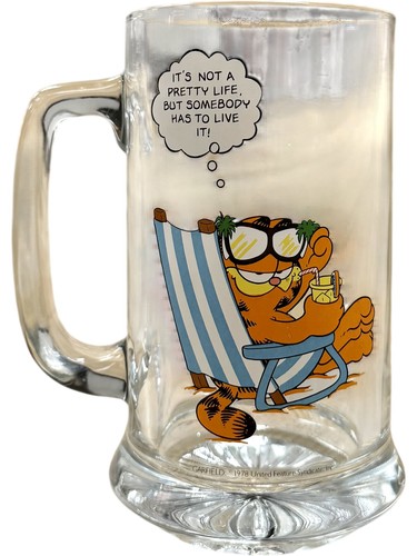 Garfield glass mug cartoon - garfield,