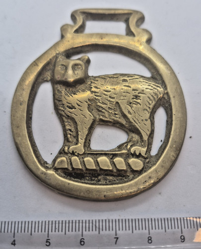 Vintage brass horse with - brass,