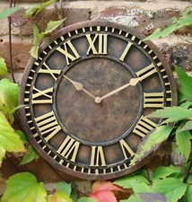 Outdoor indoor Garden Wall Station Rustic Clock, 30cm