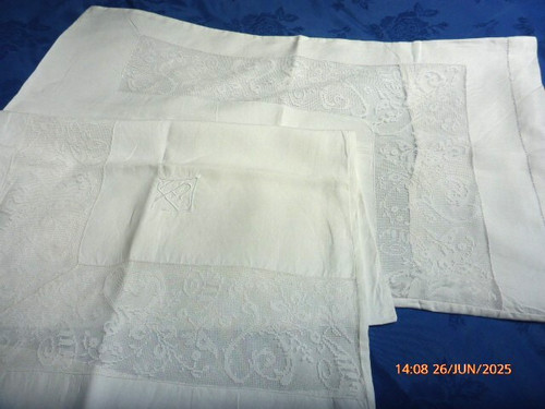Pair vintage fine linen - fine,
