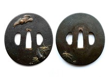 Tsuba Japanese Antique Katana Sword Guard Samurai Japan