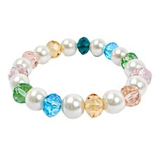 Colourful Beaded Stretch Bracelets, Handmade Glass and Pearl Holiday Jewellery