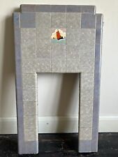 Tiled Concrete Bedroom Fireplace Fire Surround with Sailing Boat Tile c.1930s
