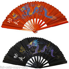 LARGE BURLESQUE CHINESE COTTON DECORATIVE ORNAMENTAL FANCY DRESS FAN DRAGON UK