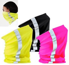 MORF ENHANCED HI VIZ -B950  MULTI-PURPOSE HAT SCARF HOOD NEON YELLOW PINK BLACK 