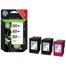 Genuine HP 301 Black x 2 & colour ink cartridges (E5Y87EE) 3 pack Officejet 4630