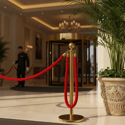 Pair barrier posts crowd - 1,