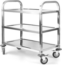 3 Tier Stainless Steel Trolley 750x400x835mm Kitchen Utility Cart Catering