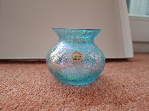 Heron glass paperweight blue - glass,