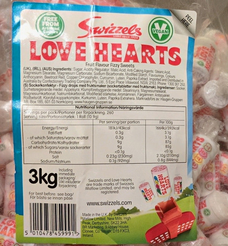 Swizzels love hearts vegan - hearts,
