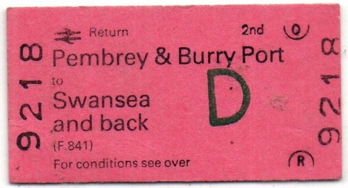 Brb railway ticket - railway, pembrey